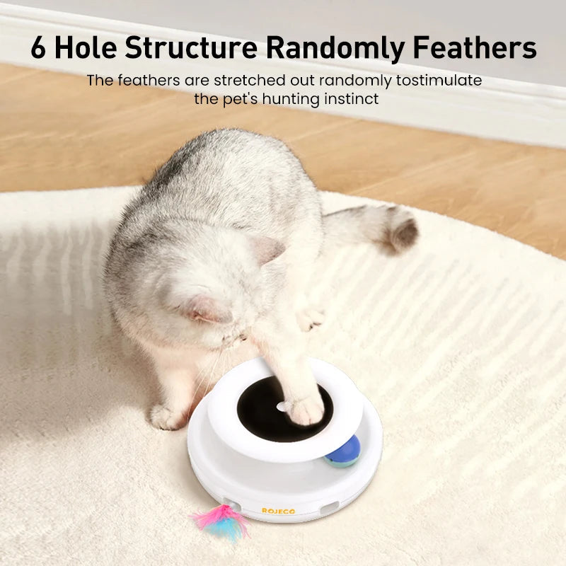 PawJoy™ 2-in-1 Smart Interactive Pet Toy | Automatic Feather & Fun Ball with 5 Play Modes